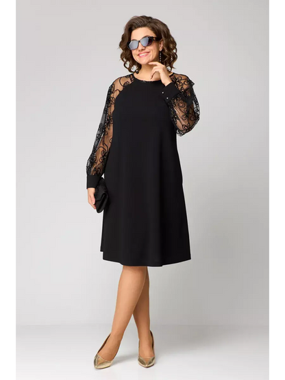 👑【S-5XL】👗Elegancka czarna seksowna koronkowa sukienka