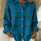 Melina - Retro check przytulny sweter