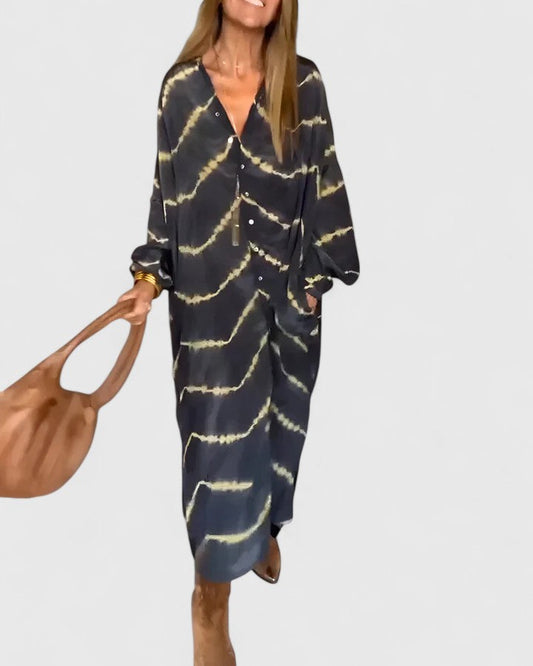 Amelia™ | Elegancka Boho Pasiasta Maxi Sukienka