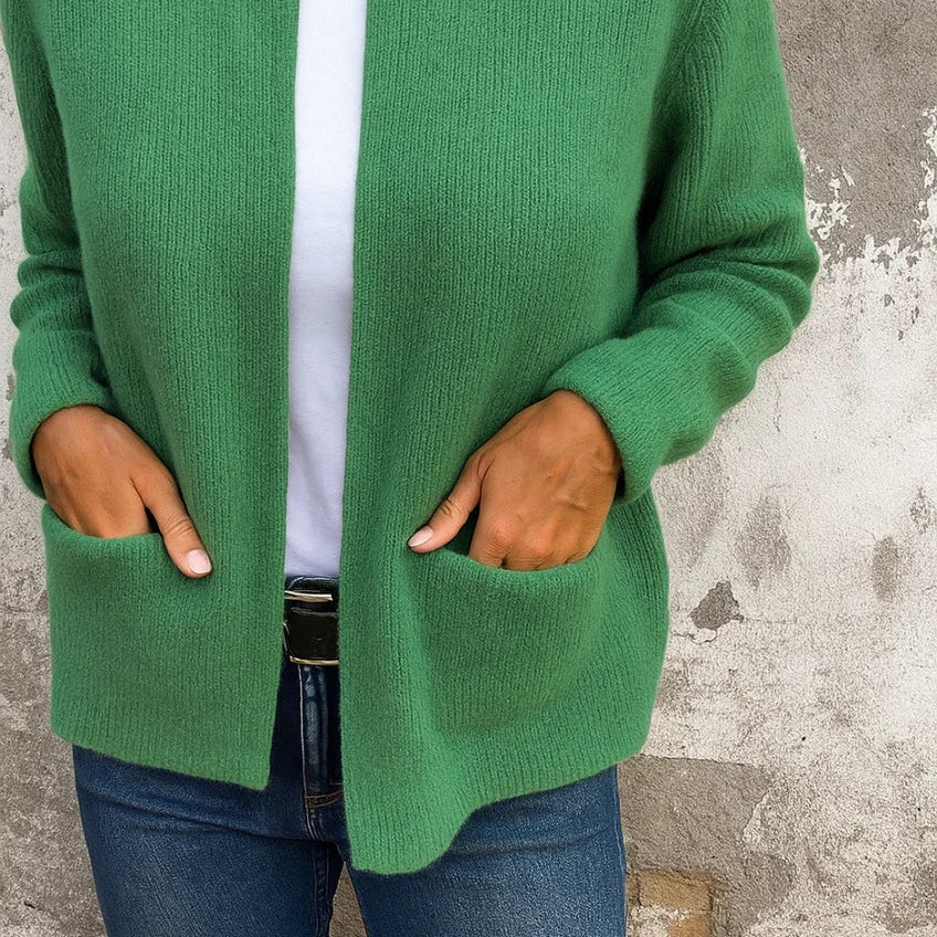 Linda Stylowy kardigan – miękki, ciepły i łatwy do łączenia