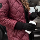 Bogna | Elegancka pikowana kurtka puchowa z kapturem