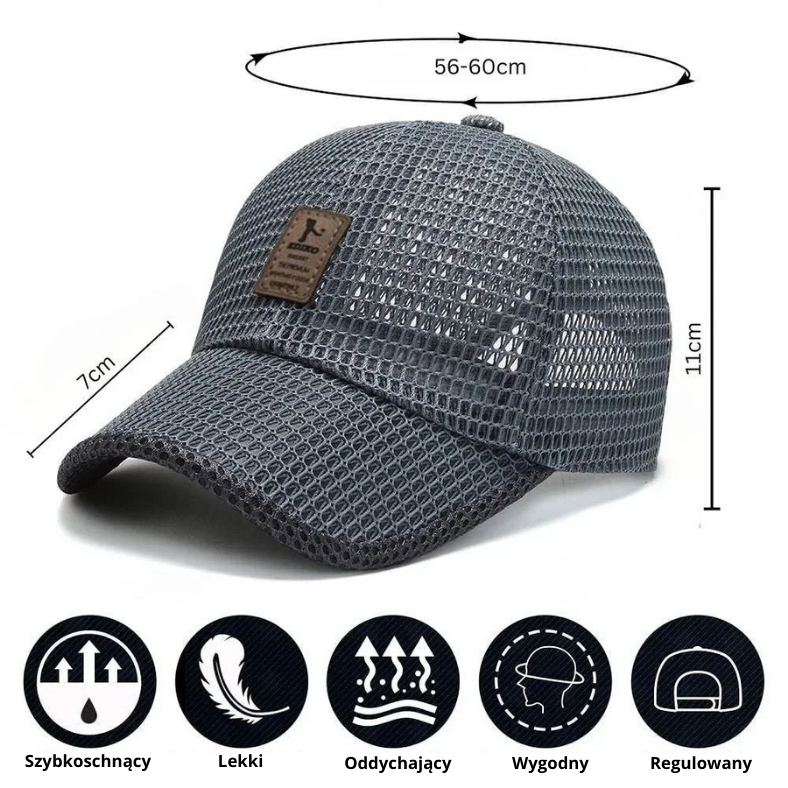 AirFit Letnia Czapka z Siateczką – Oddychająca i Regulowana