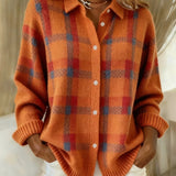 Melina - Retro check przytulny sweter