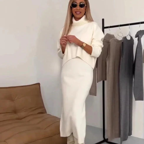 Zestaw Mila – Elegancki komplet dzianinowy