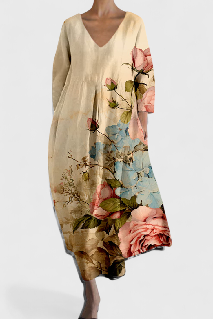 Izalinda | Wygodna sukienka z dekoltem w kształcie V