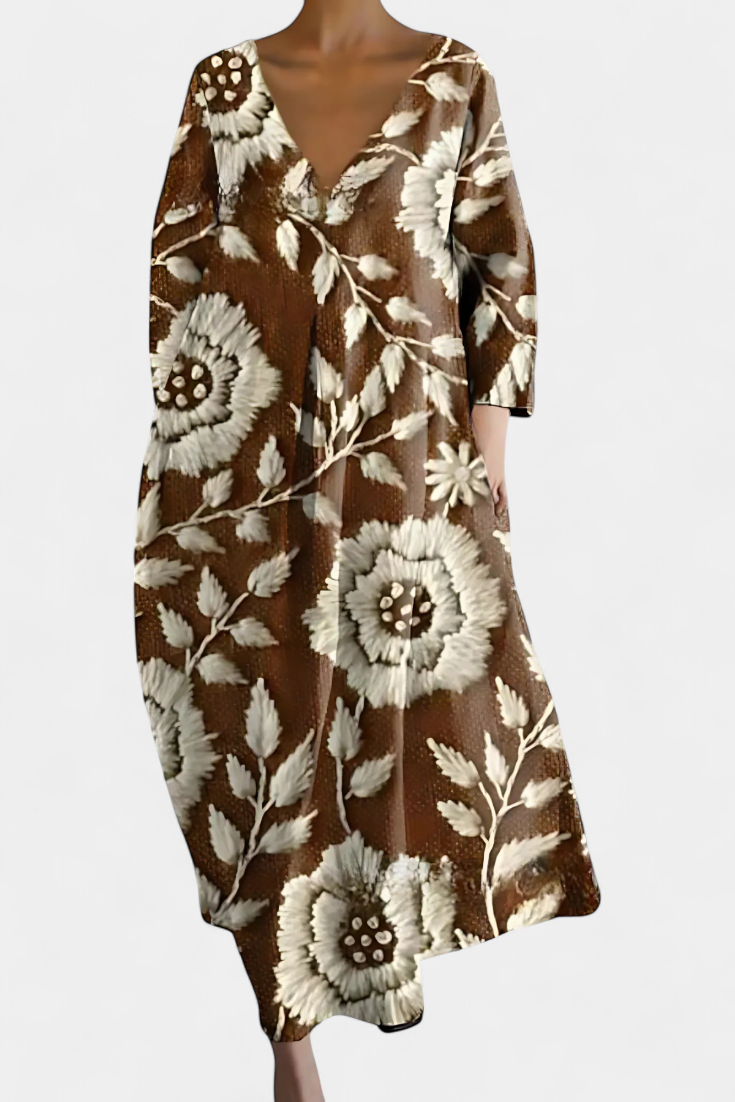 Izalinda | Wygodna sukienka z dekoltem w kształcie V