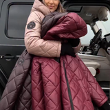 Bogna | Elegancka pikowana kurtka puchowa z kapturem