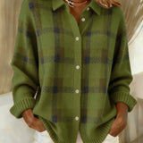 Melina - Retro check przytulny sweter